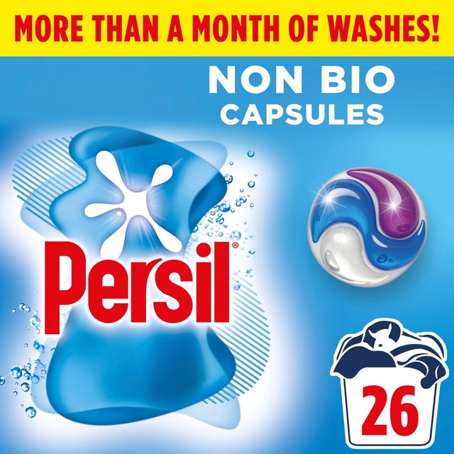 Persil Non Bio 3 in 1 Laundry Washing Detergent Capsules 26 Washes   26 per pack