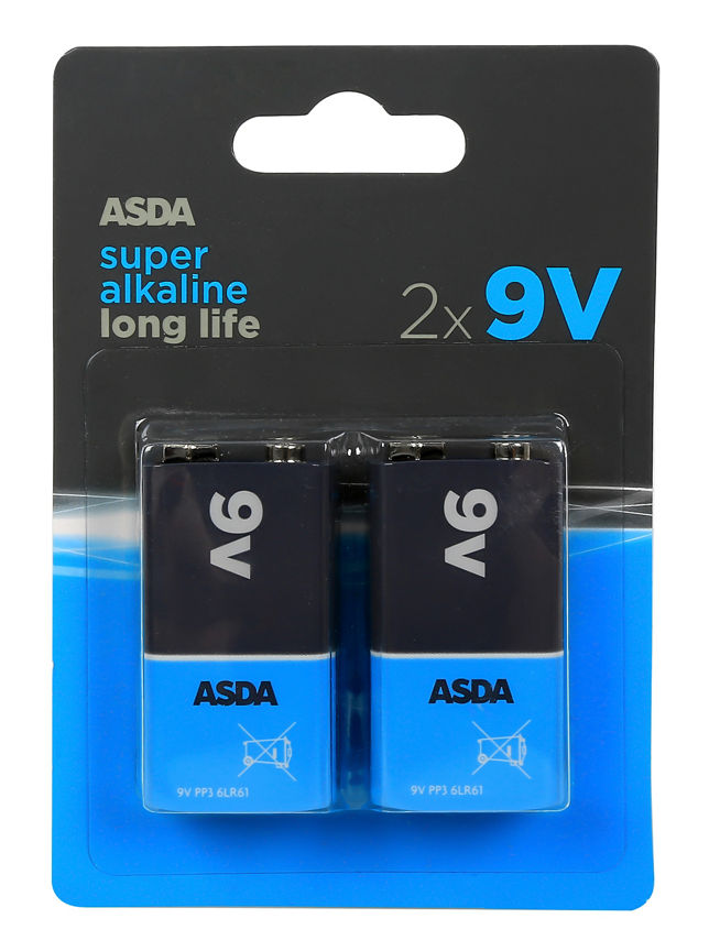 ASDA Long Life 9V Super Alkaline Batteries