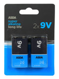 ASDA Long Life 9V Super Alkaline Batteries General Household ASDA   