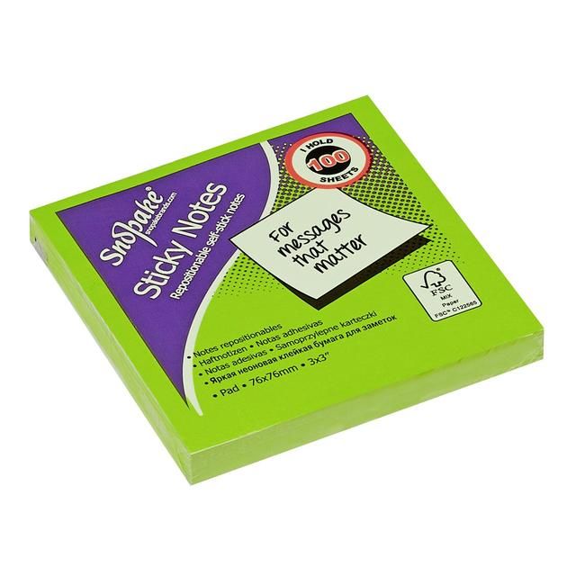 Snopake Neon Sticky Notes 3\x3\ 600 Sheets GOODS M&S   