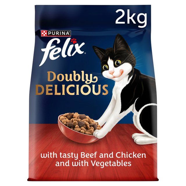 Felix Doubly Delicious Beef Chicken & Vegetables Dry Cat Food   2kg GOODS M&S   