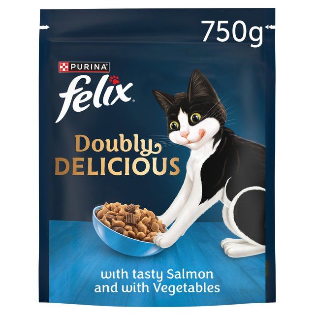 Felix Doubly Delicious Salmon & Vegetables Dry Cat Food   750g GOODS M&S   