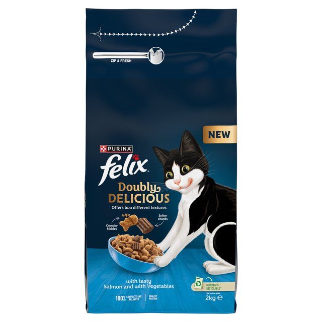 Felix Doubly Delicious Salmon & Vegetables Dry Cat Food   2kg GOODS M&S   