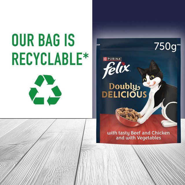 Felix Doubly Delicious Beef Chicken & Vegetables Dry Cat Food   750g GOODS M&S   