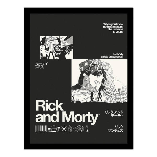 Rick and Morty 'Nobody Exists On Purpose' framed print, imported from the UK