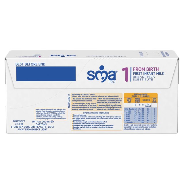 SMA PRO First Infant Milk    12 x 200ml GOODS M&S   