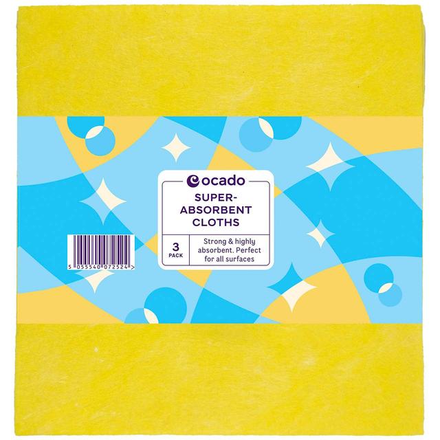 Ocado 3 Super Absorbant Cloths   3 per pack GOODS M&S   