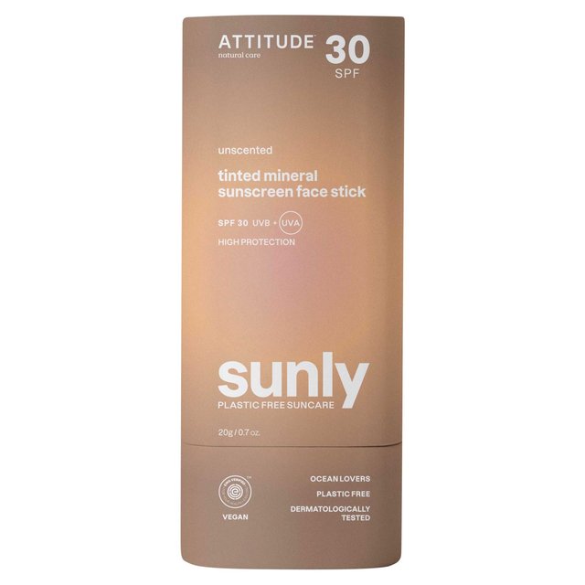 ATTITUDE Sunly - Sunscreen Stick - Tinted - Unscented - 30 SPF   20g