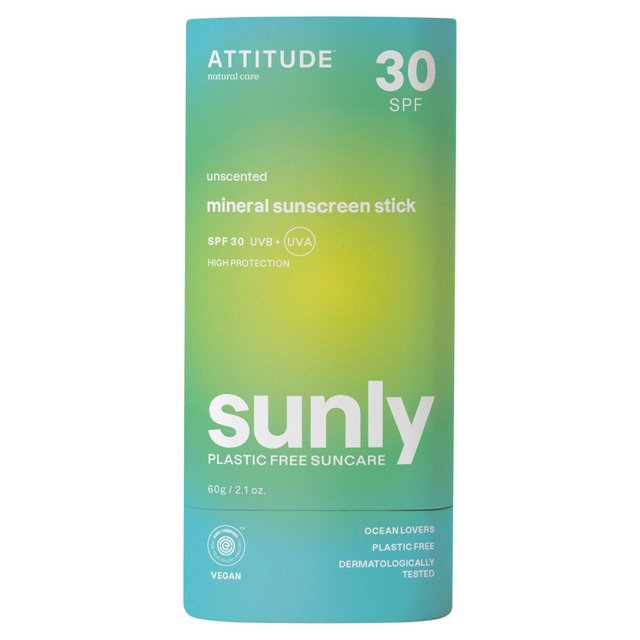 ATTITUDE Sunly - Sunscreen Stick - Unscented - 30 SPF   60g GOODS M&S   