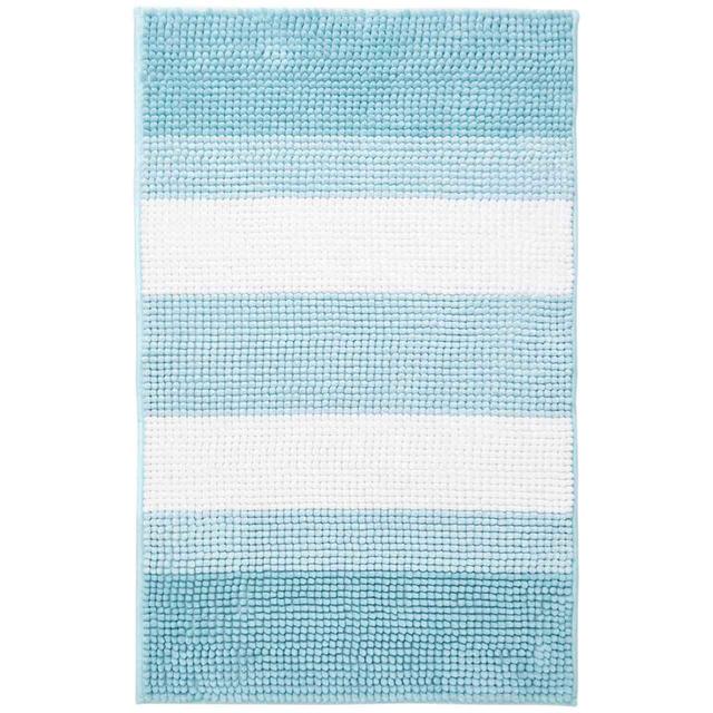 M&S Collection Bobble Striped Bath Mat Duck Egg GOODS M&S   