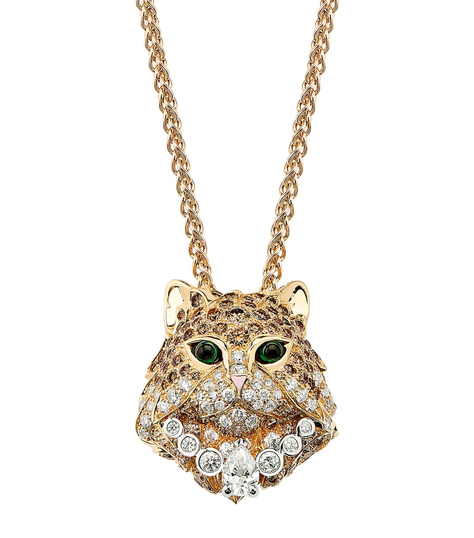 Boucheron diamond cat necklace 18kt gold - (British brand)
