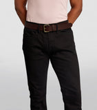 Barbour matte tan leather belt with gold buckle (British brand)
