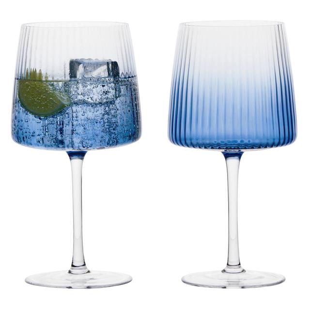 Anton Studio Designs Empire Blue Gin Glasses   2 per pack GOODS M&S   