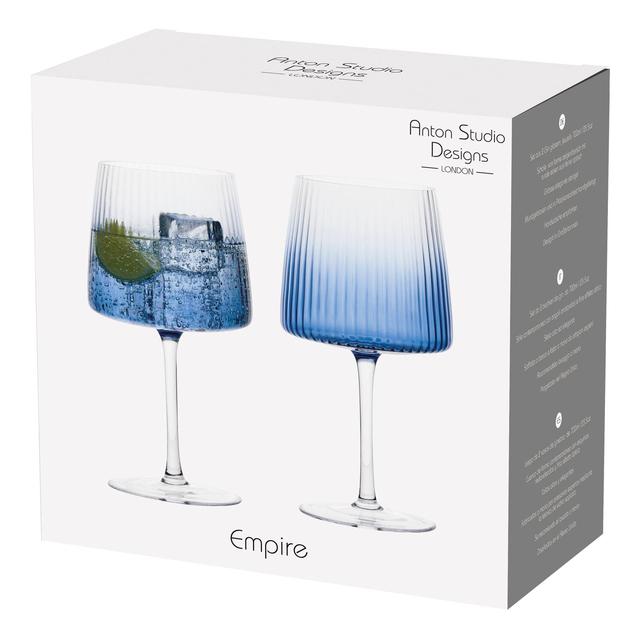 Anton Studio Designs Empire Blue Gin Glasses   2 per pack GOODS M&S   