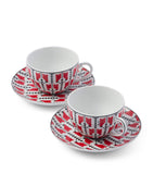 Prada porcelain cappuccino cup and saucer set, imported from the UK