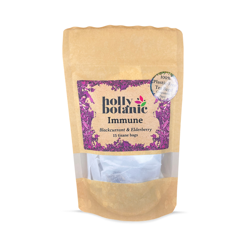 Holly Botanic Immune Tisane blackcurrant elderberry 15 bags, imported from the UK