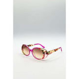 SVNX floral pink oval sunglasses UV 400 (British brand)