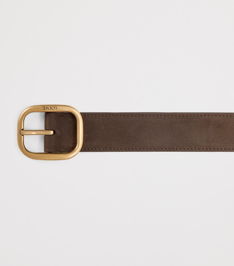 LOEWE leather rounded rectangle belt calfskin 3.5cm, imported from the UK