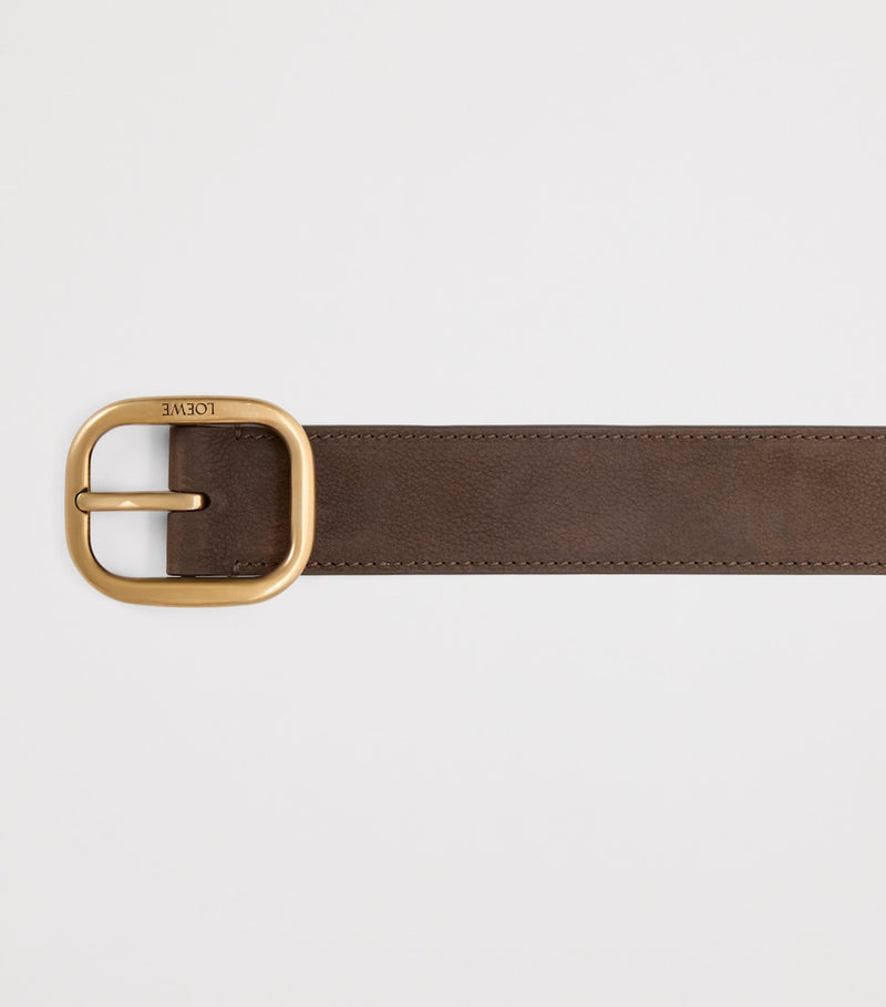 LOEWE leather rounded rectangle belt calfskin 3.5cm, imported from the UK