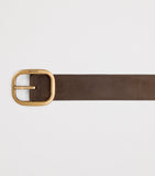 LOEWE leather rounded rectangle belt calfskin 3.5cm, imported from the UK