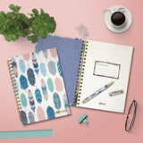 Pukka Pad - Carpe Diem B5 Spiral Hardcover Notebook Feathers GOODS M&S   