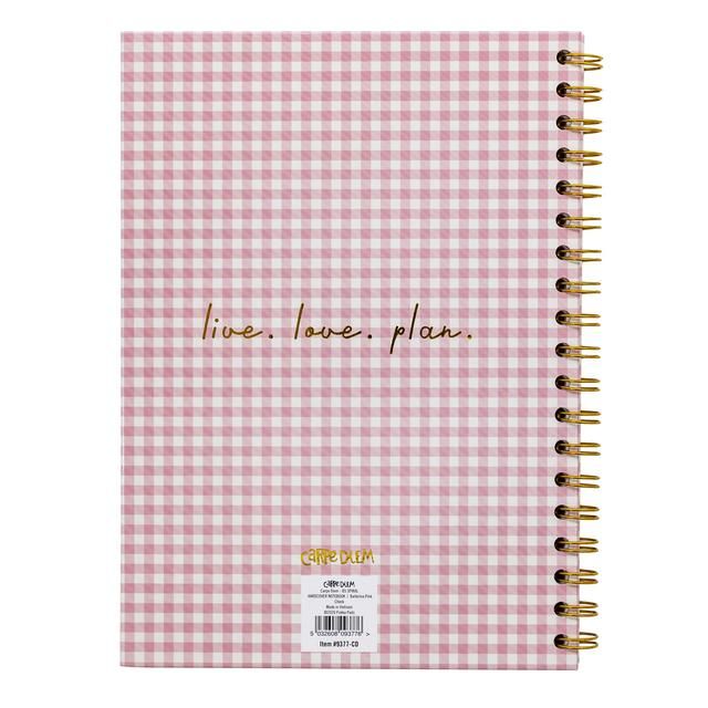 Pukka Pad - Carpe Diem B5 Spiral Hardcover Notebook Pink Check GOODS M&S   