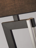 Searchlight table lamp black and satin nickel with grey shade, UK version