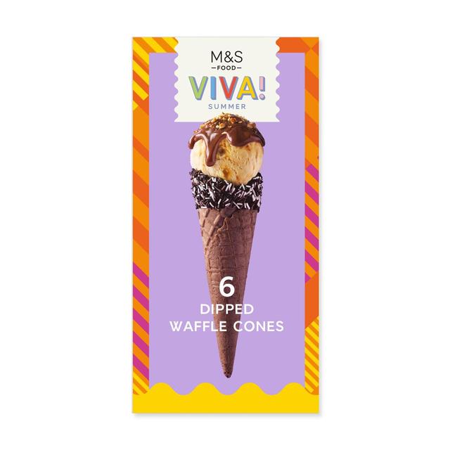 M&S VIVA 6 Dipped Waffle Cones   6 per pack