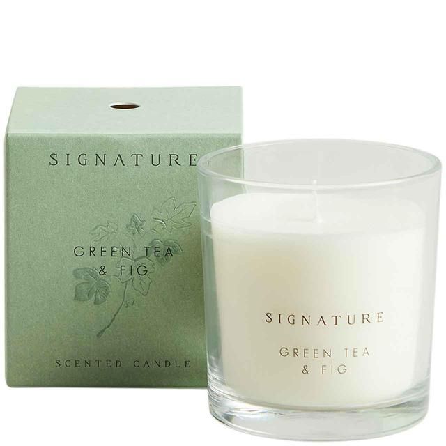 M&S Signature Green Tea & Fig Boxed Candle GOODS M&S   