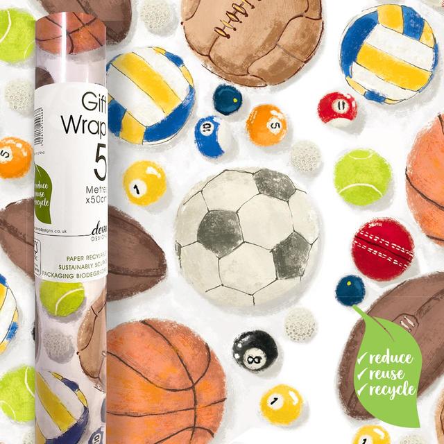 Sportballs Gift Wrap Roll GOODS M&S   