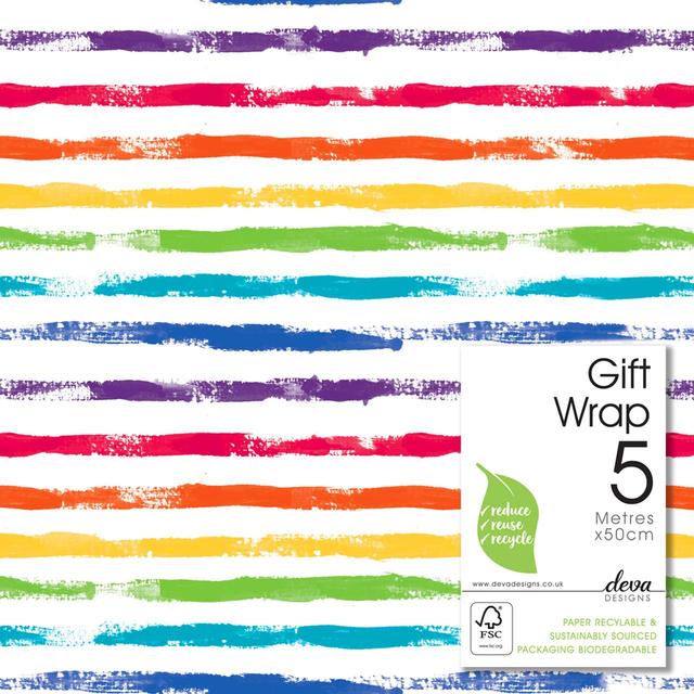 Rainbow Stripe Gift Wrap Roll GOODS M&S   