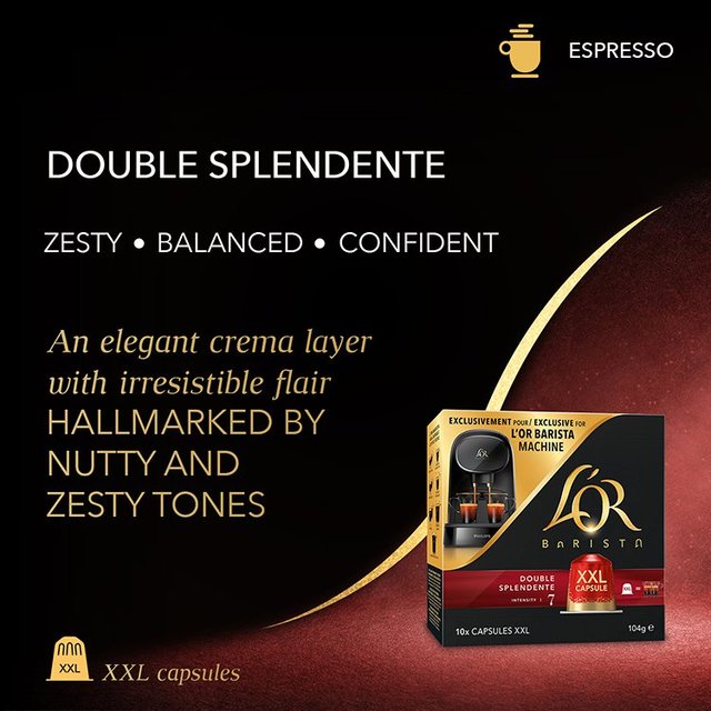 L'OR BARISTA Double Espresso XXL Coffee Pods Intensity 7   10 per pack GOODS M&S   