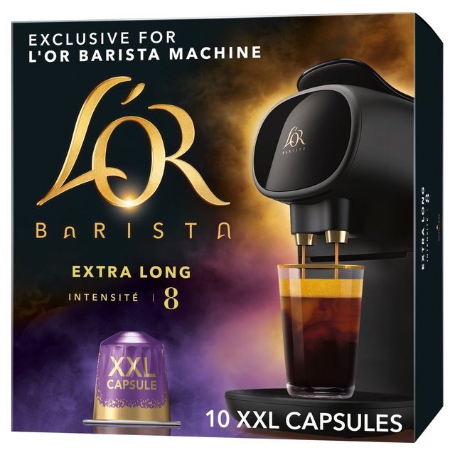 L'OR BARISTA Extra Long XXL Coffee Pods Intensity 8   10 per pack