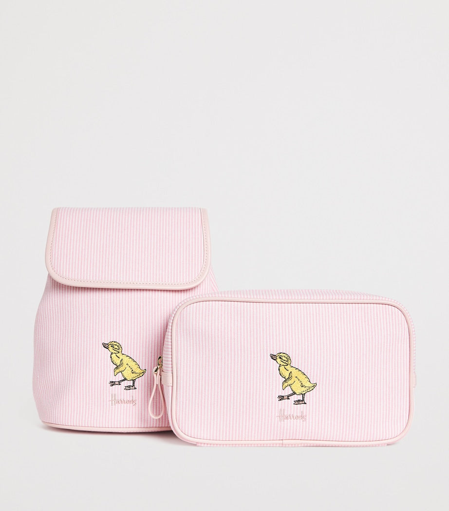 Harrods striped embroidered nursery pouch (British brand)