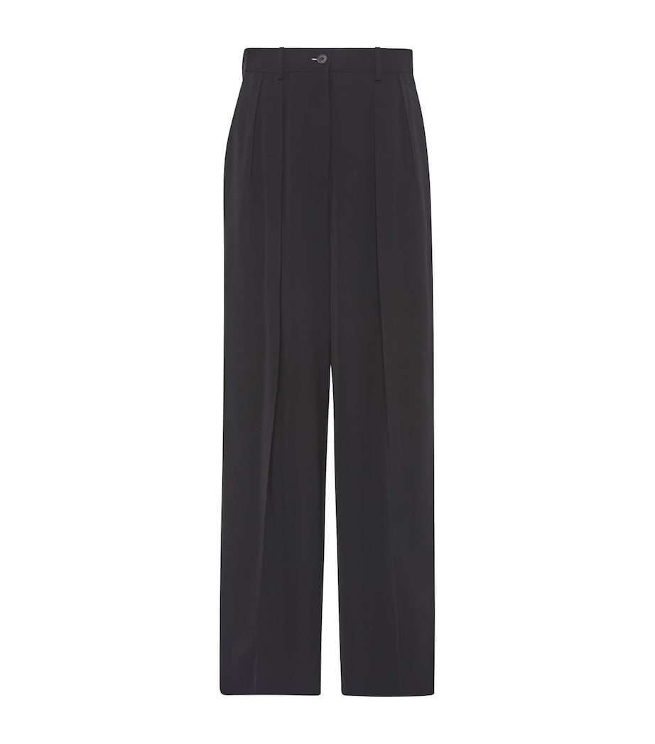 The Row straight-leg trousers with paperbag waist and double pleats (British brand)