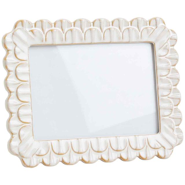 M&S Ceramic Scallop Photo Frame 5x7 inch White GOODS M&S   