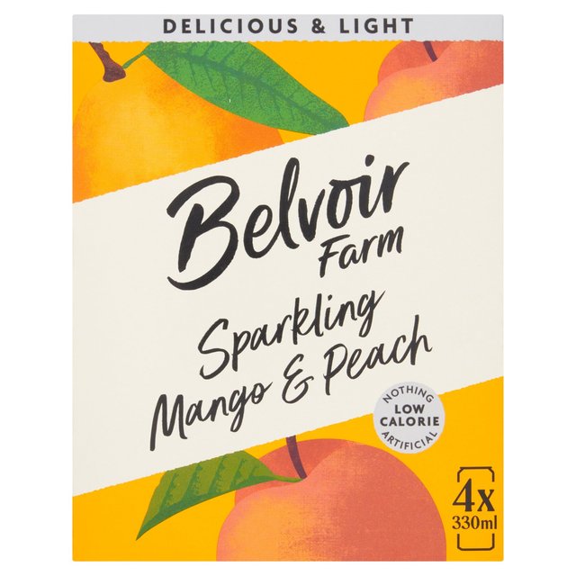 Belvoir Farm Delicious & Light Mango & Peach   4 x 330ml GOODS M&S   