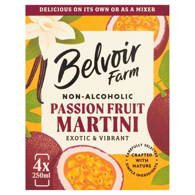 Belvoir Farm Non Alcoholic Passionfruit Martini   4 x 250ml GOODS M&S   