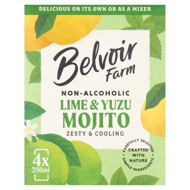 Belvoir Farm Non Alcoholic Lime & Yuzu Mojito   4 x 250ml GOODS M&S   