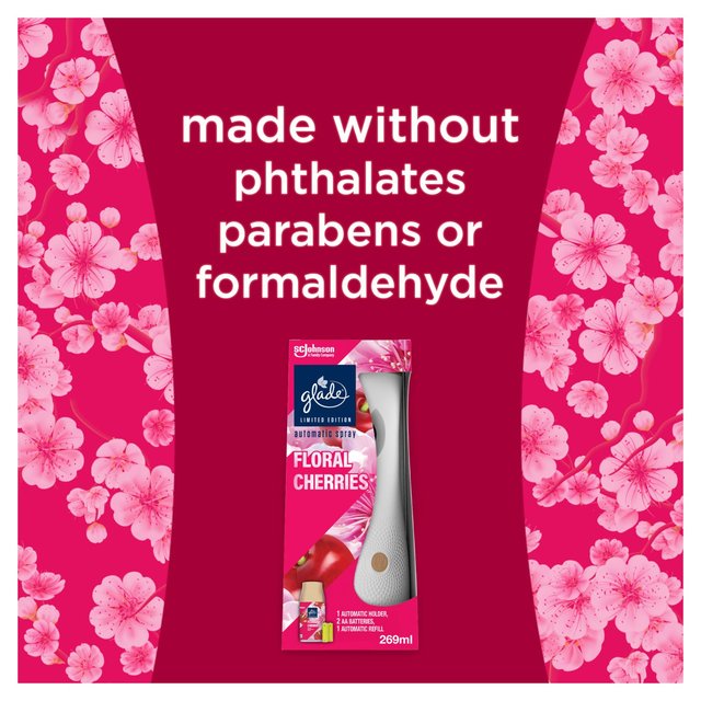 Glade Automatic Spray Air Freshener Holder & Refill Floral Cherries 269ml   269ml GOODS M&S   