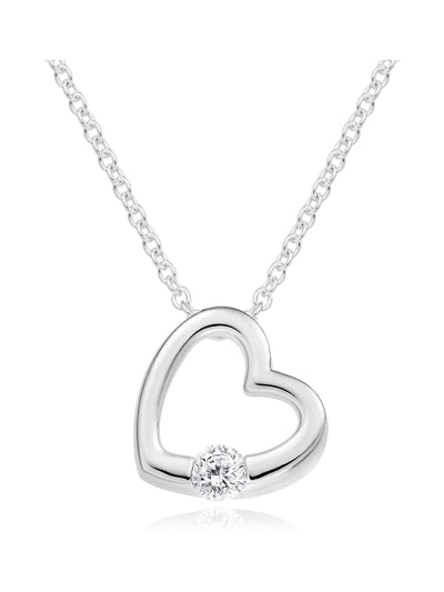 Pendentif cœur en argent sterling et zircone cubique Beaverbrooks