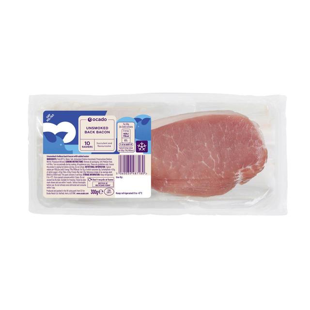 Ocado 10 Unsmoked Back Bacon Rashers   300g GOODS M&S   