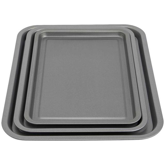 M&S 3pk Oven Trays Silver   3 per pack