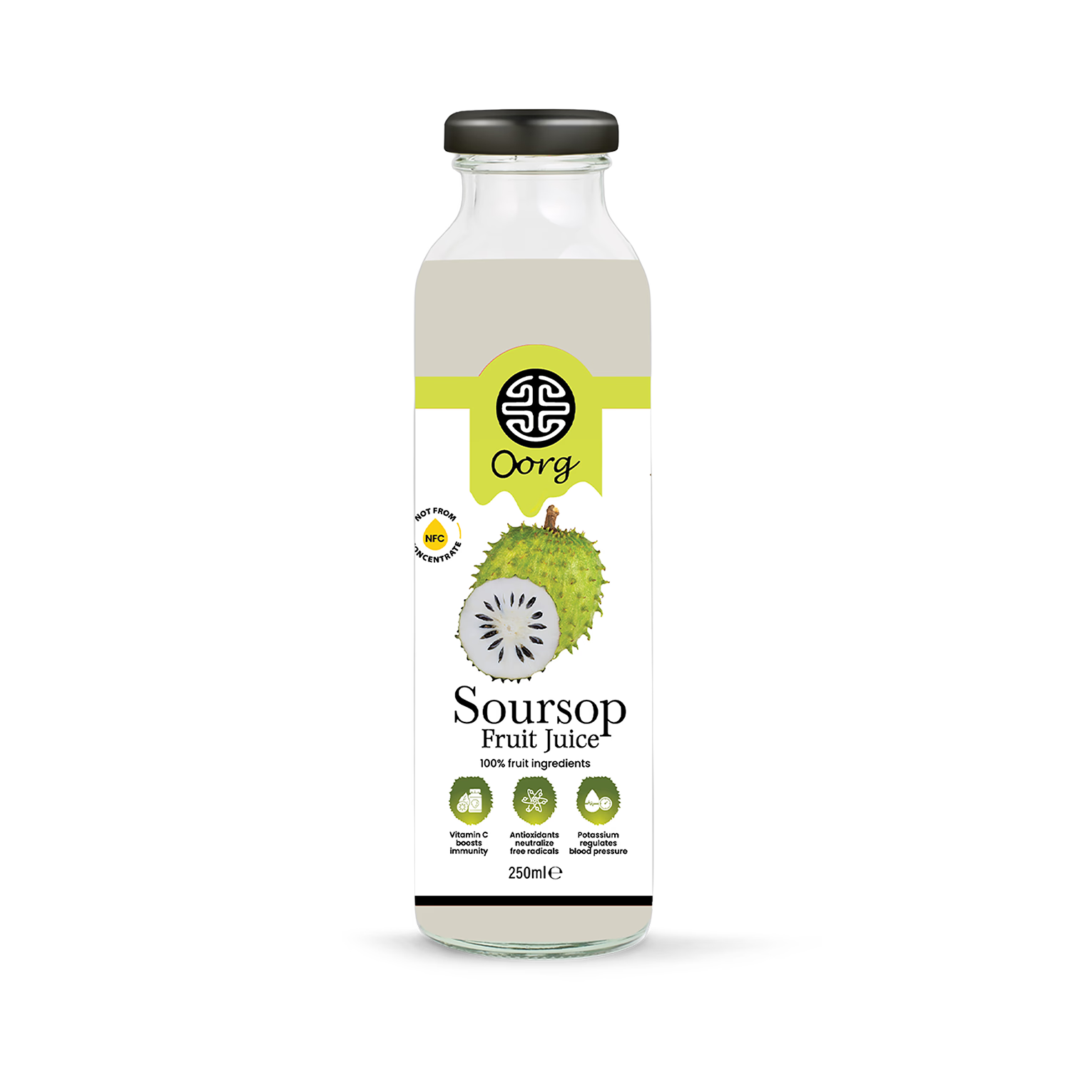 OORG natural soursop fruit juice 250ml x 6, imported from the UK