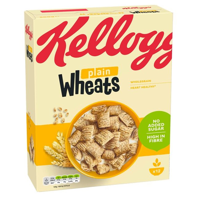 Kellogg's Wheats Plain Breakfast Cereal   500g