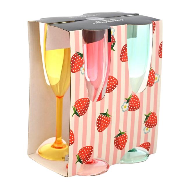 Summerhouse Strawberries & Cream Set of 4 Reusable Flutes   4 per pack