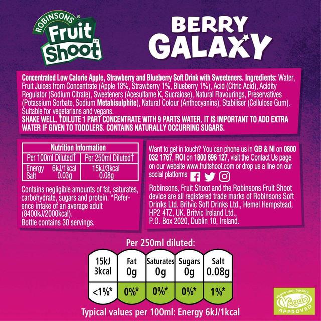 Fruit Shoot Berry Galaxy Squash   750ml