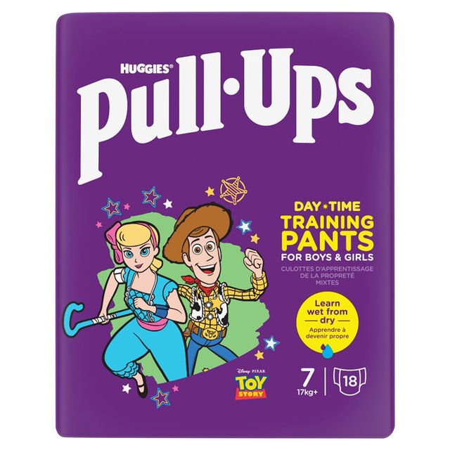 Huggies Pull-Ups Day Time Unisex Training Nappy Pants Size 7 - 18 Pants   18 per pack