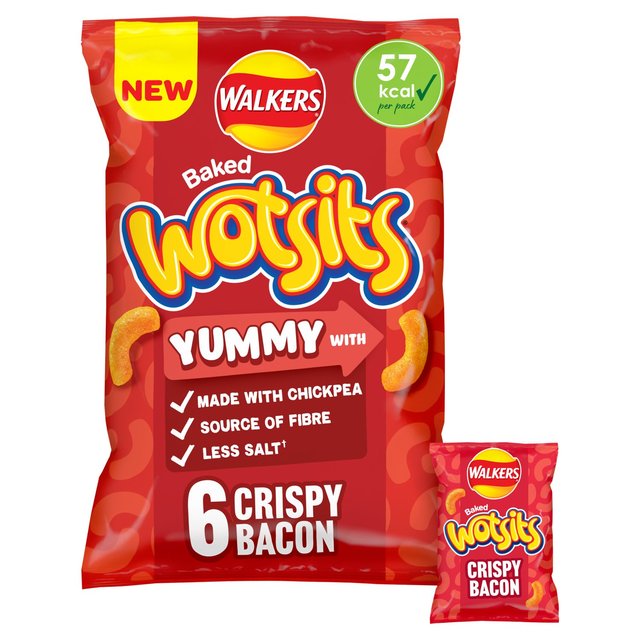 Walkers Wotsits Crispy Bacon Multipack Chickpea Crisps   6 x 12g GOODS M&S   