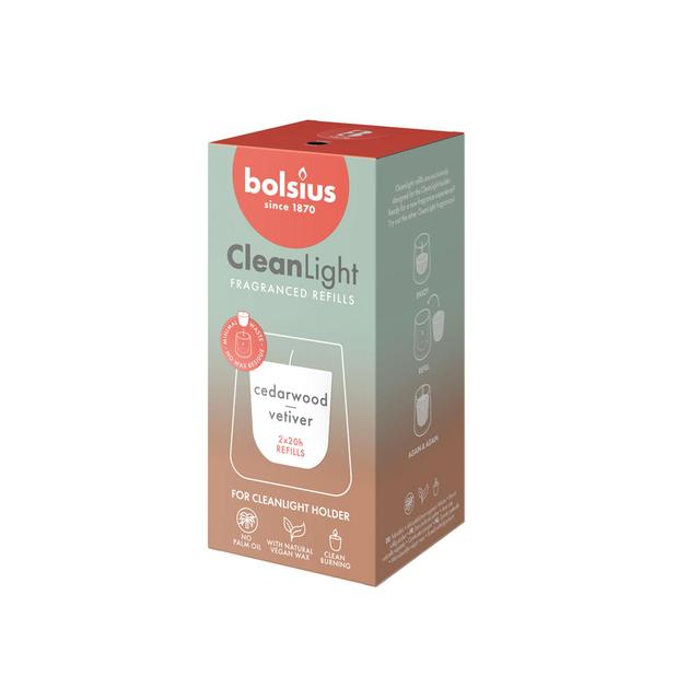 Bolsius Cleanlight Refil - Cedar Wood & Vetiver   2 per pack